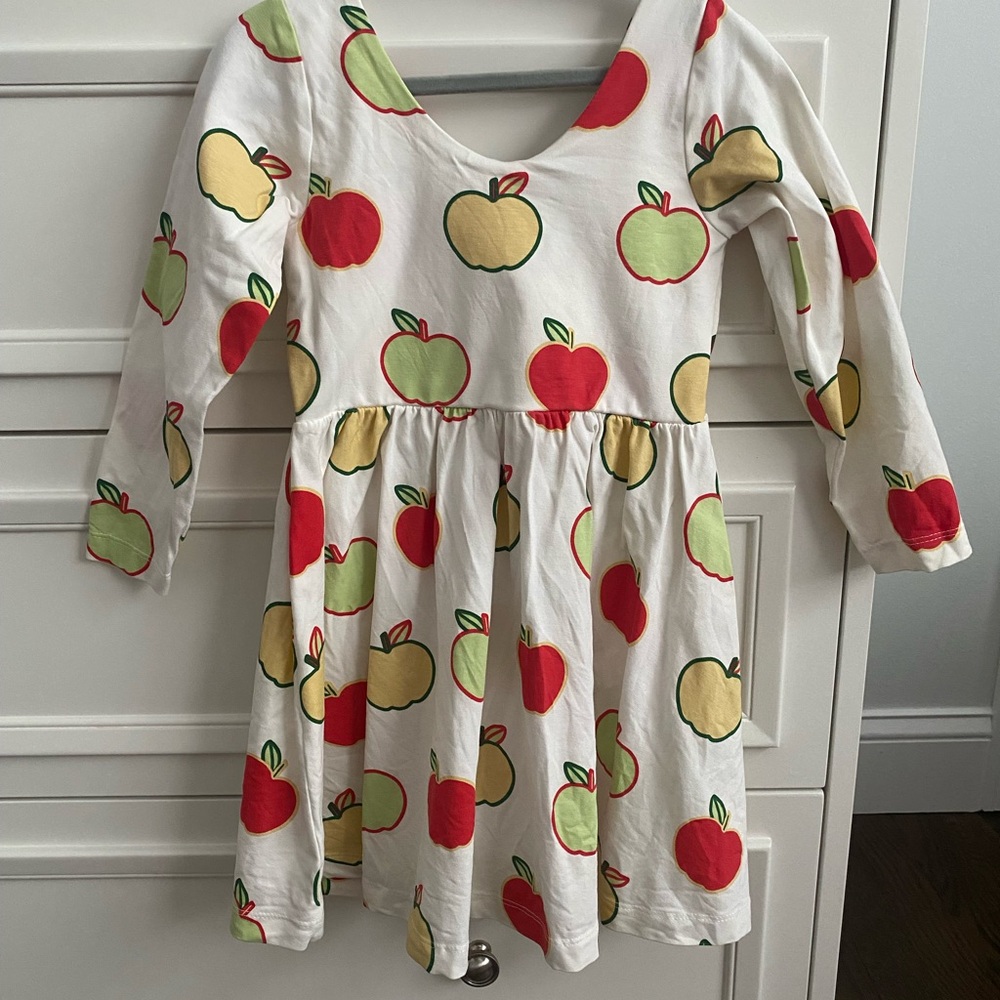 Apple Print Kids Casual Dress
